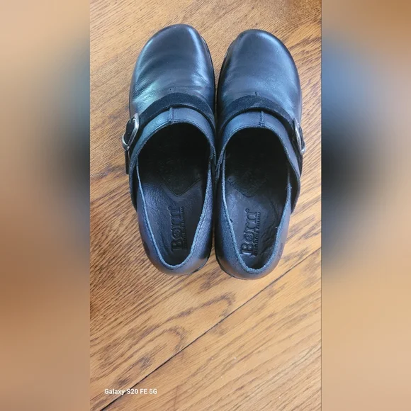 Born Black Leather Clogs with Buckle Detail - Picture 10 of 10